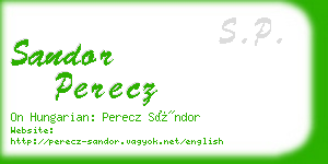 sandor perecz business card